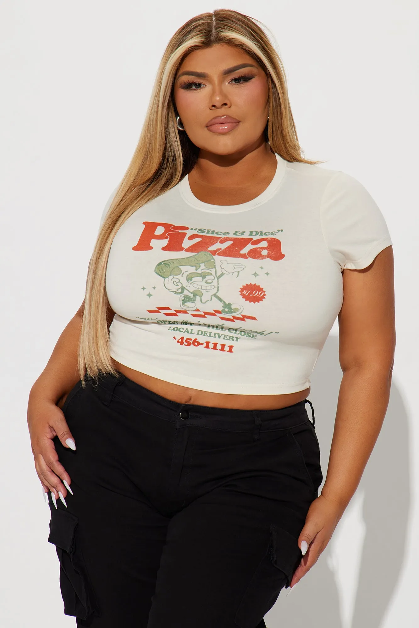 Slice & Dice Pizza Tee - Beige sold by Fashion Nova product image thumbnail 5