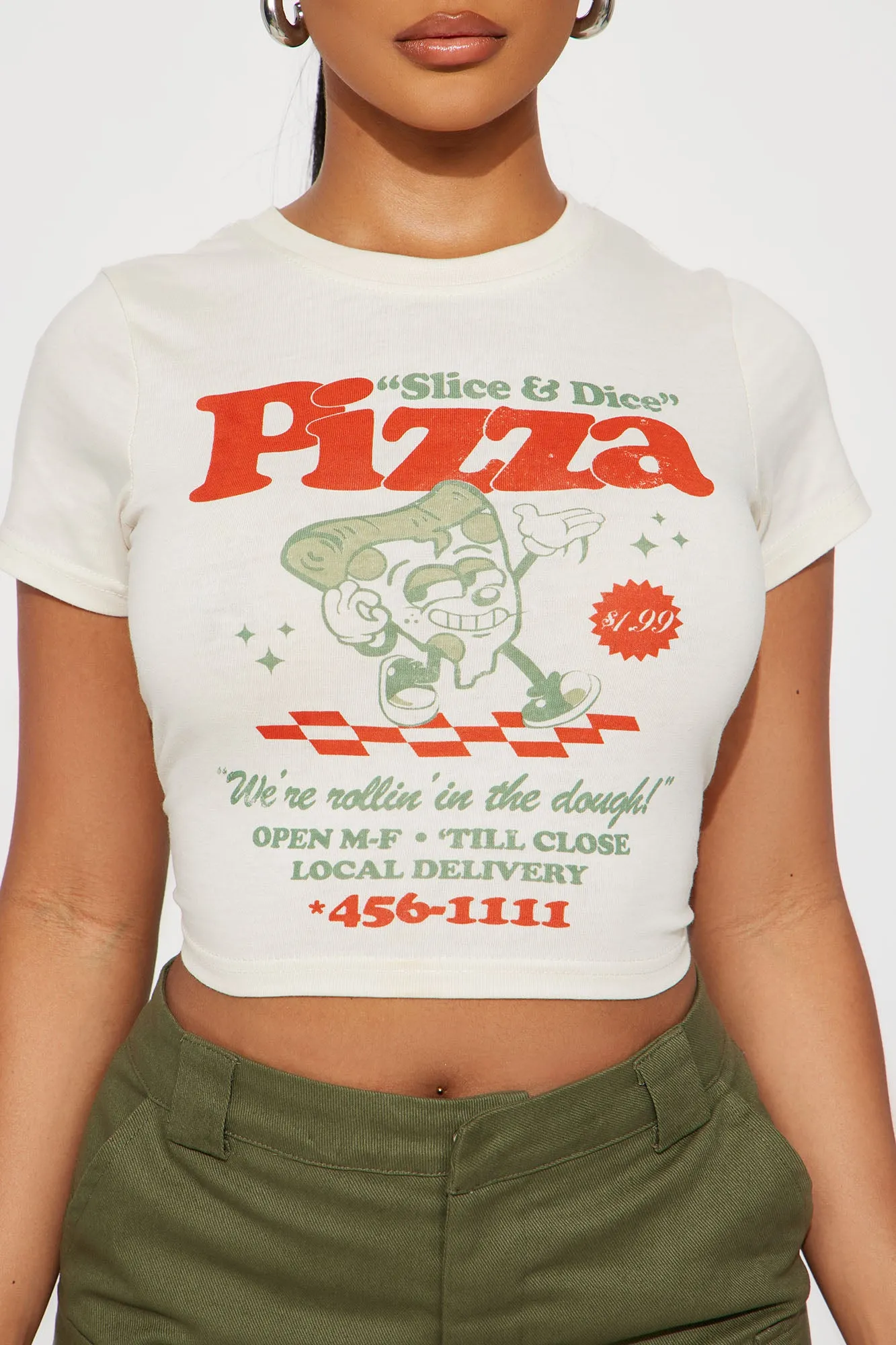 Slice & Dice Pizza Tee - Beige sold by Fashion Nova product image thumbnail 3