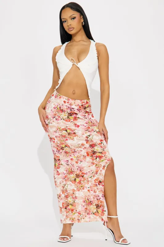 Winery Weekend Floral Lace Maxi Skirt - Multi Color sold by Fashion Nova