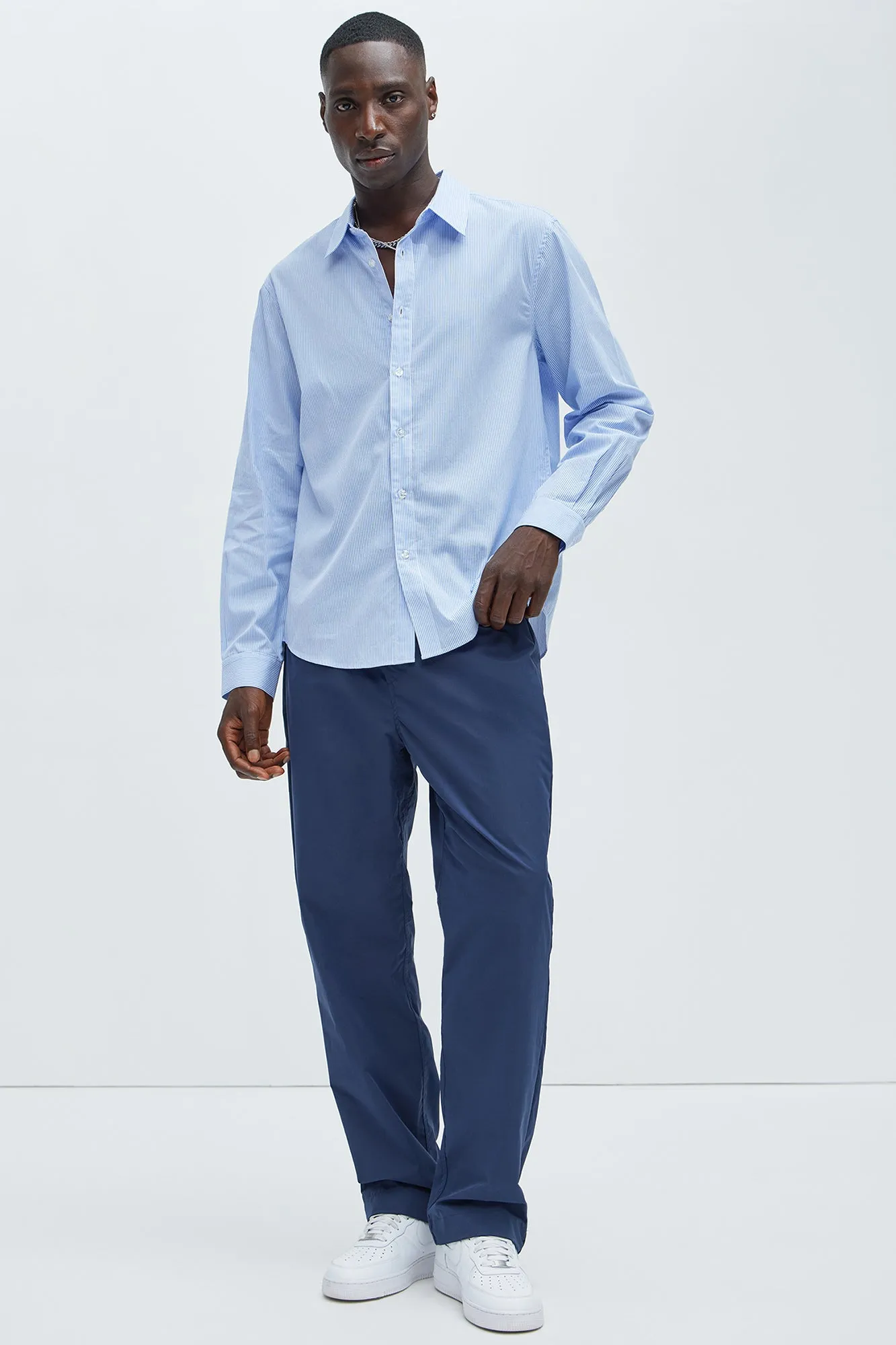 Oxford Stripe Shirt - Blue sold by Fashion Nova product image thumbnail 2