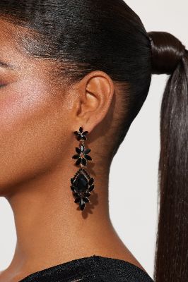 Never Normal Drop Earrings - Black sold by Fashion Nova
