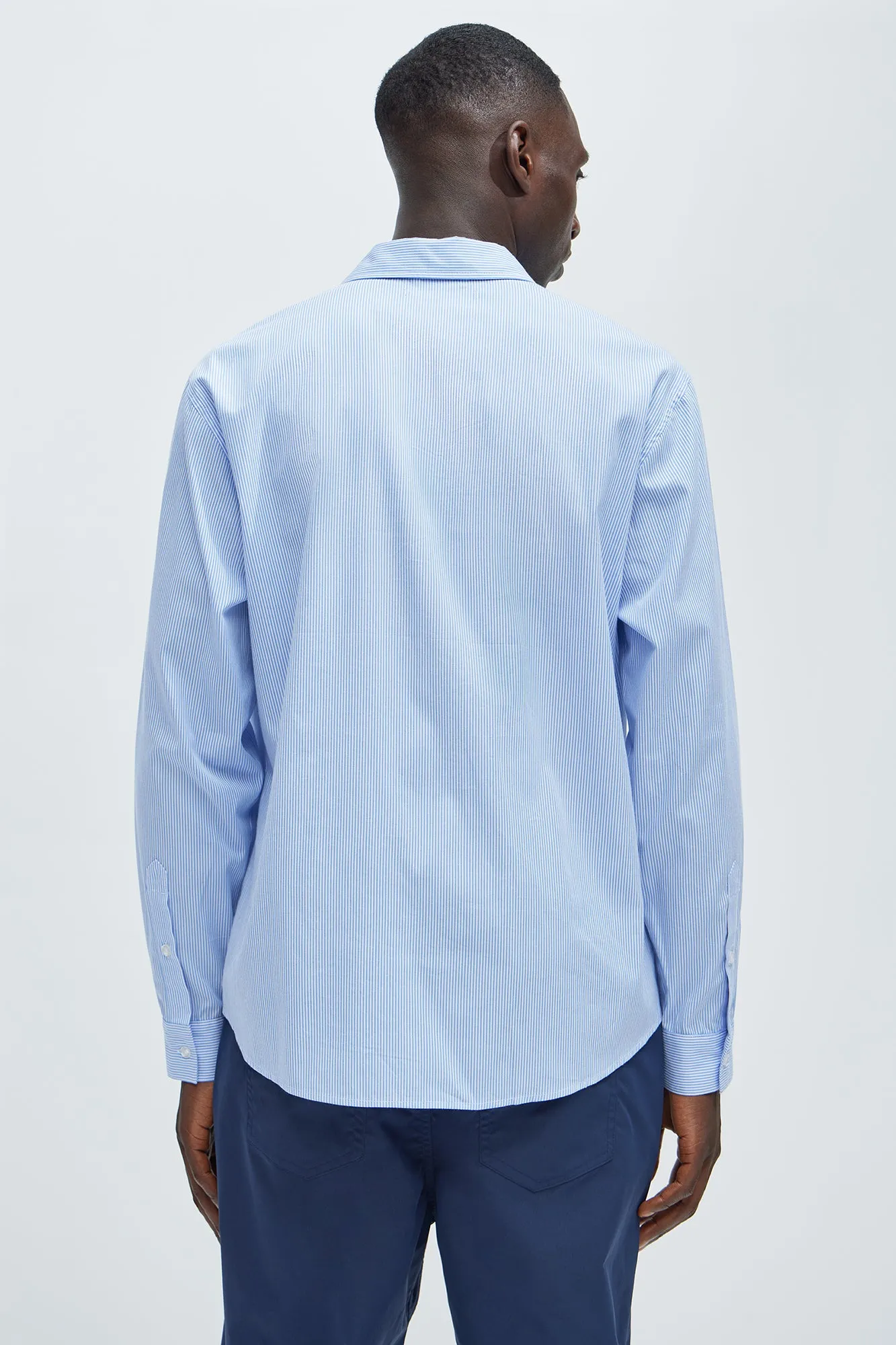 Oxford Stripe Shirt - Blue sold by Fashion Nova product image thumbnail 4