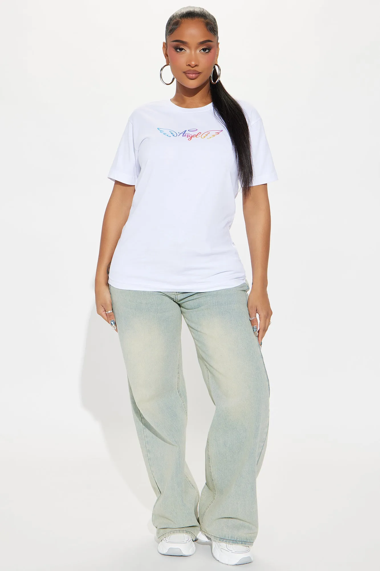 Angel Energy Short Sleeve Tee - White sold by Fashion Nova product image thumbnail 2