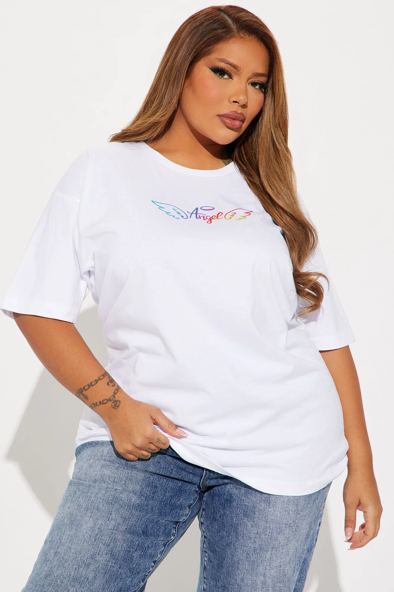 Angel Energy Short Sleeve Tee - White sold by Fashion Nova product image thumbnail 4