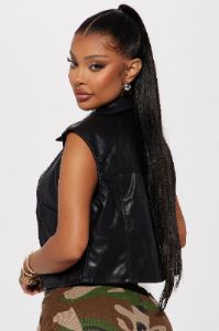 Heartbreaker Faux Leather Vest - Black sold by Fashion Nova