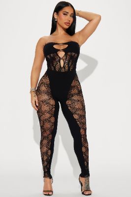 Little Bit Longer Seamless Jumpsuit - Black sold by Fashion Nova