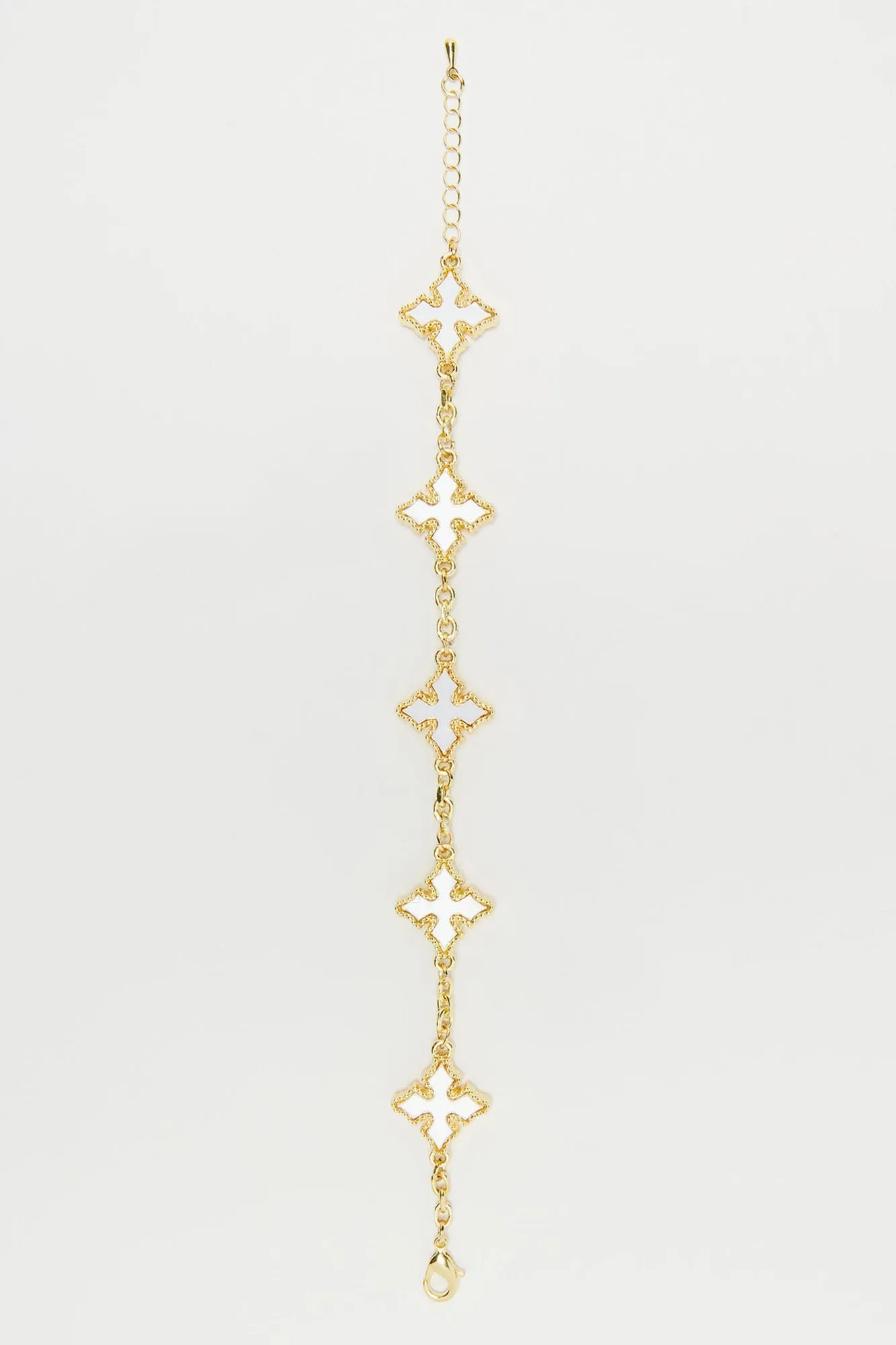 Stays On Me Cross Bracelet - White/Gold sold by Fashion Nova product image thumbnail 3