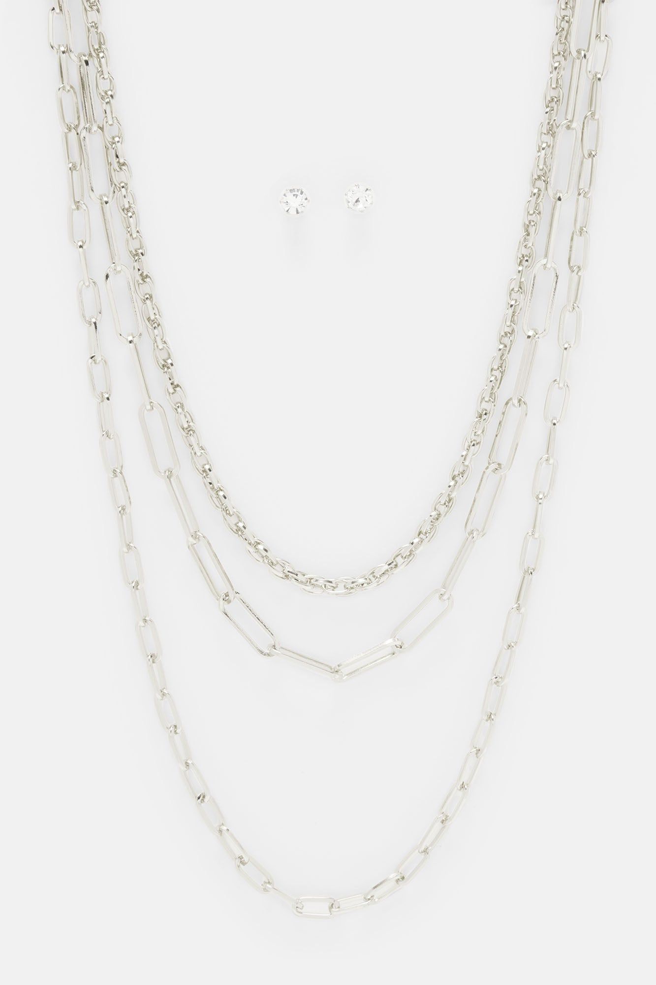 All Mine Necklace And Earring Set - Silver sold by Fashion Nova product image thumbnail 3