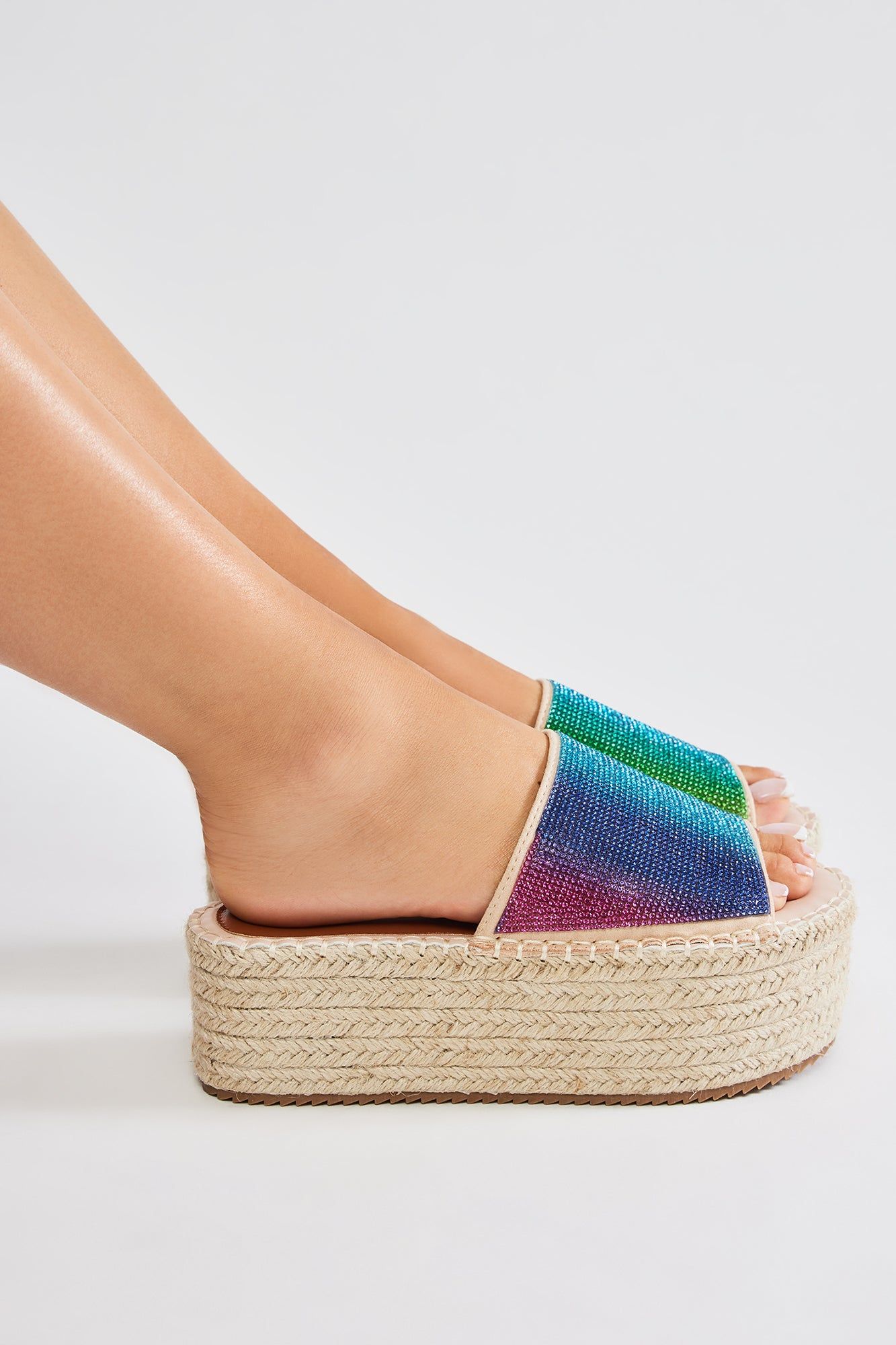 Count Me In Flatform Sandals - Multi Color sold by Fashion Nova