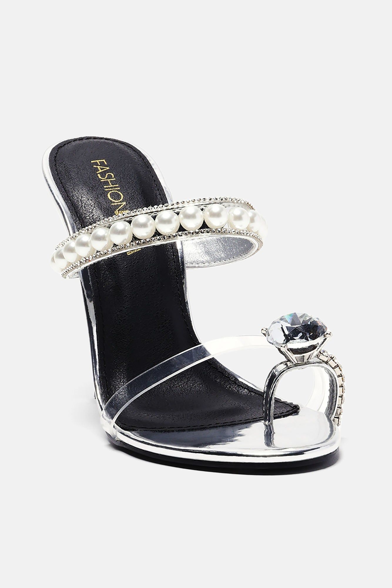 Spoiled Myself Embellished Heels - Silver sold by Fashion Nova product image thumbnail 2