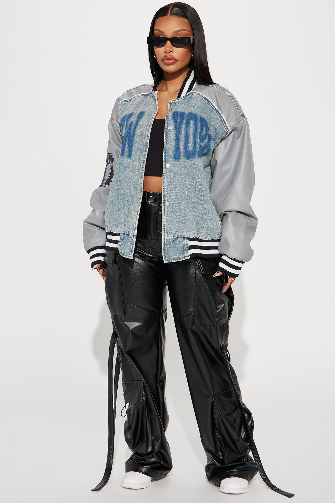 New York Team Varsity Jacket - Light Wash sold by Fashion Nova product image thumbnail 2
