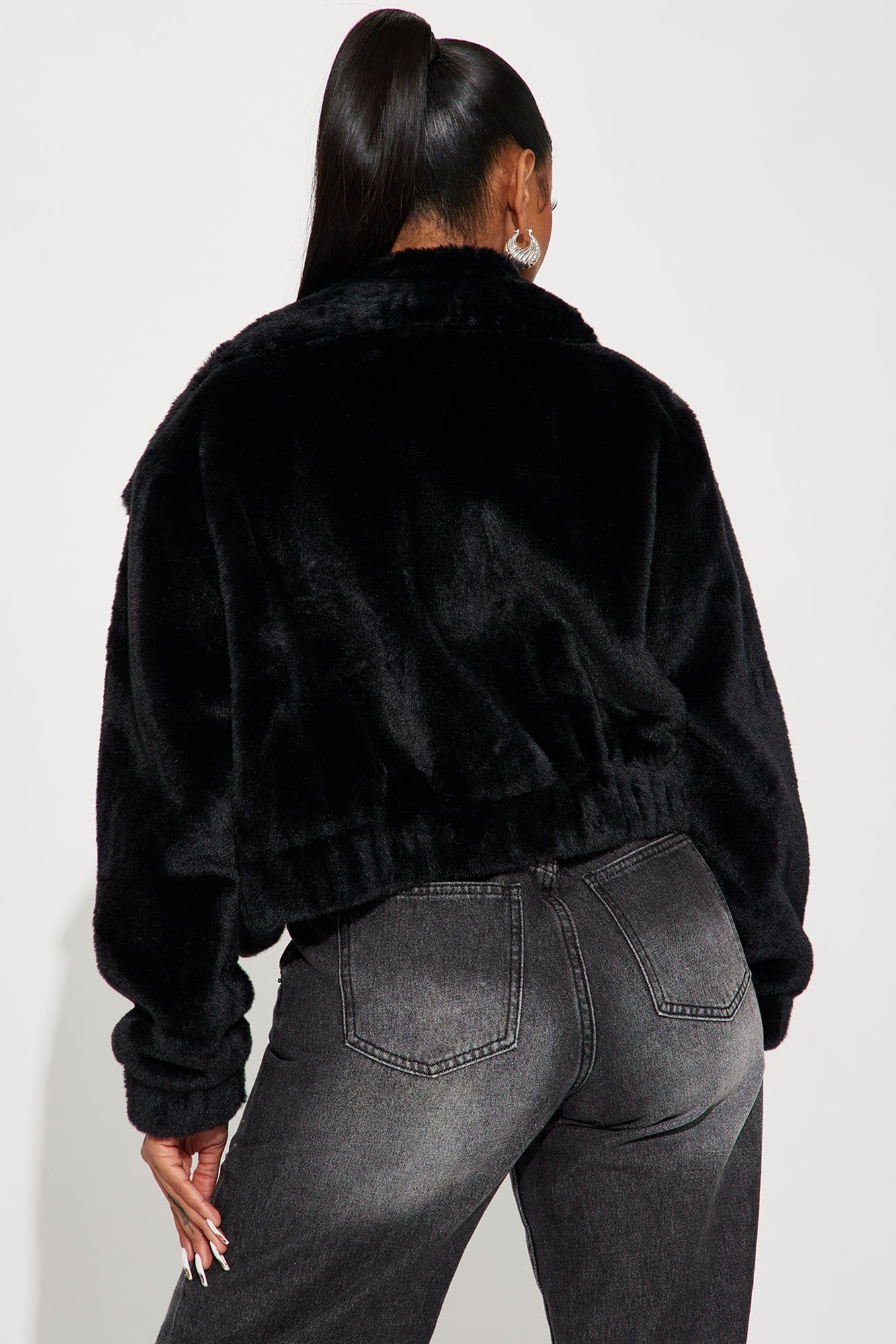 Better With You Faux Fur Jacket - Black sold by Fashion Nova product image thumbnail 3