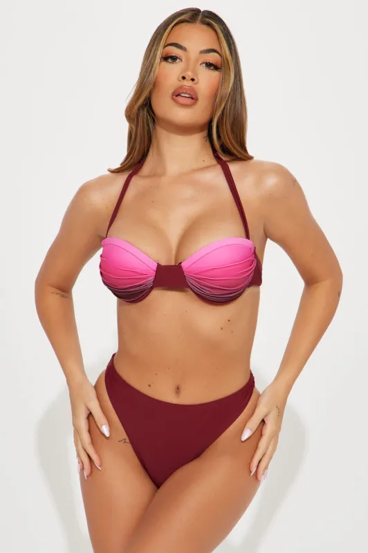 Mahahlia Bra Cup 2 Piece Bikini - Pink/combo sold by Fashion Nova