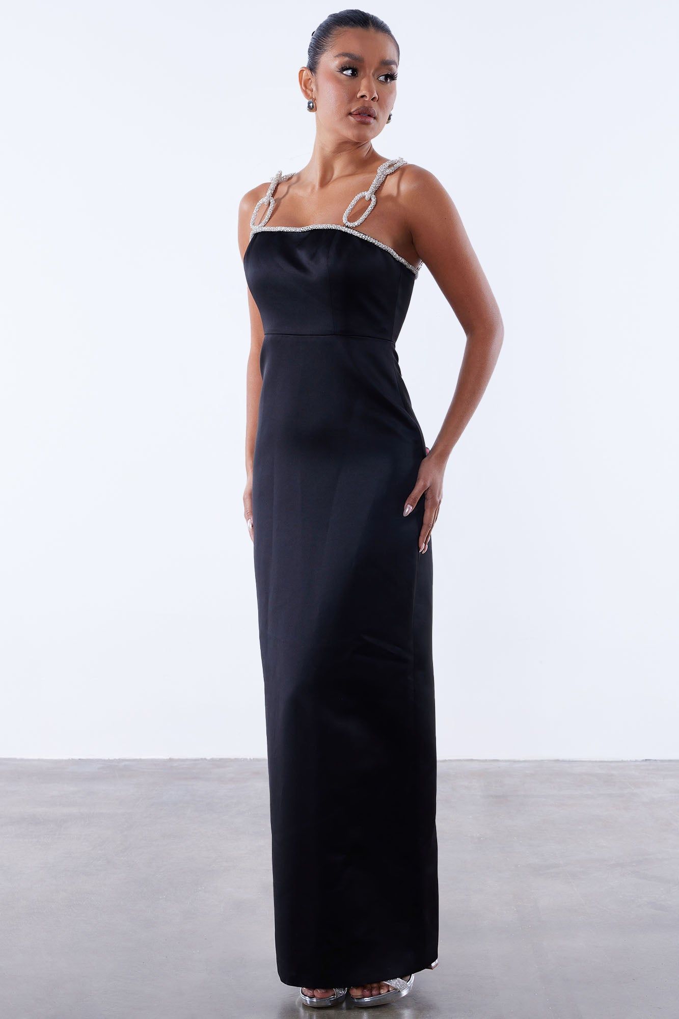 Valerie Embellished Maxi Dress - Black sold by Fashion Nova