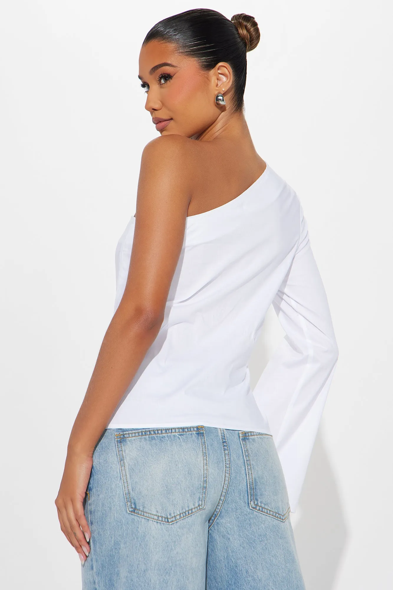 Willow Poplin Blouse Top - White sold by Fashion Nova product image thumbnail 3
