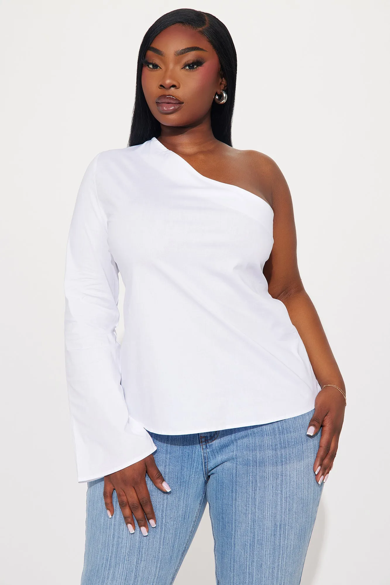 Willow Poplin Blouse Top - White sold by Fashion Nova product image thumbnail 4