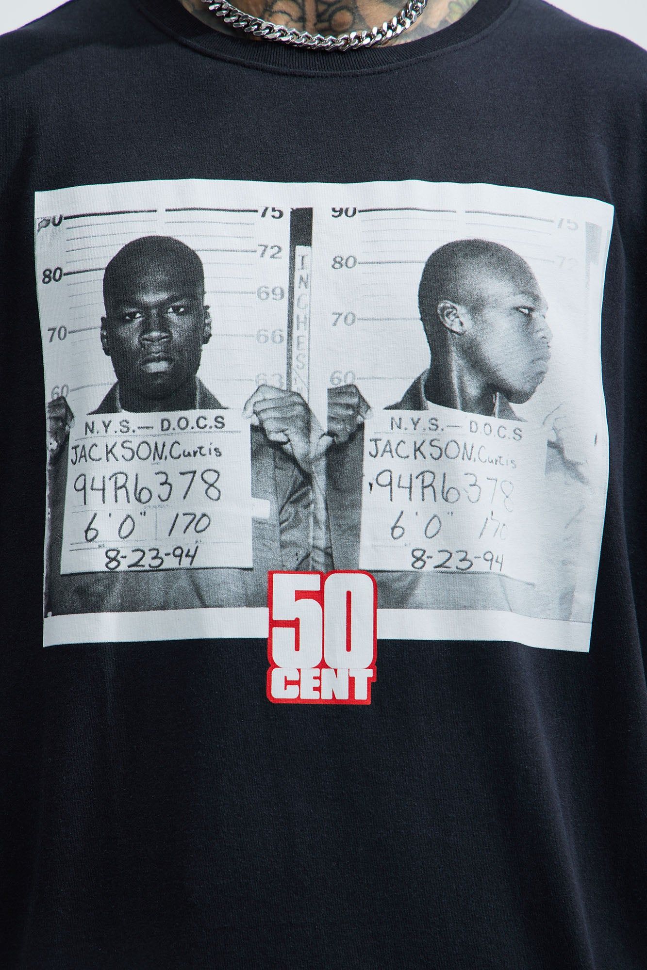 50 Cent Mugshot Short Sleeve Tee - Black sold by Fashion Nova product image thumbnail 3