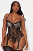 Loving Gaze Lace Bustier 2 Piece Set - Black sold by Fashion Nova