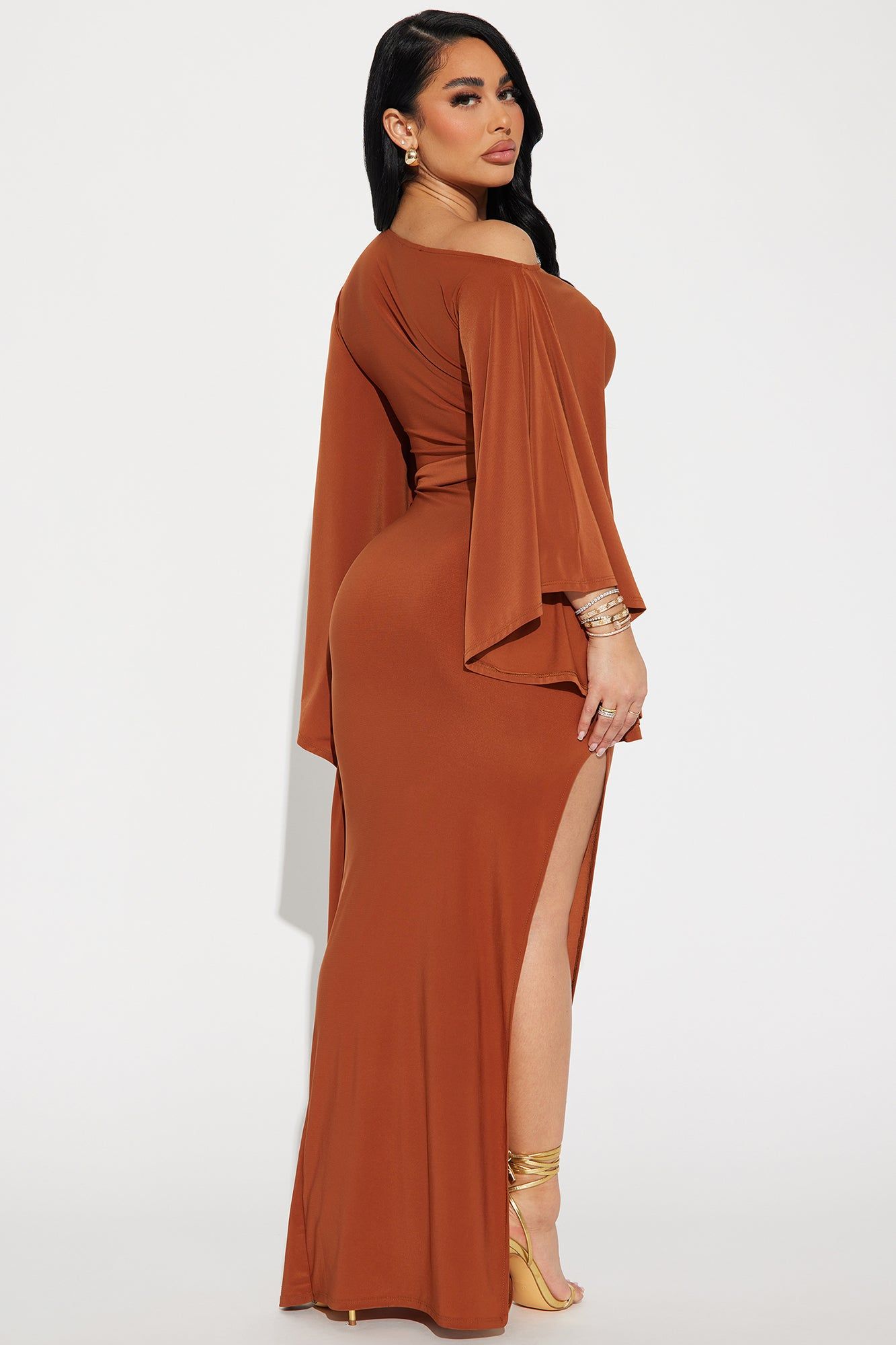 Ivy Draped Maxi Dress - Copper sold by Fashion Nova product image thumbnail 3