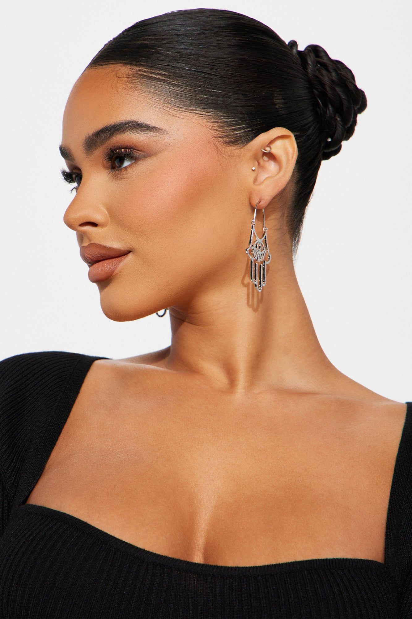 Hamsa Hand Earrings - Silver sold by Fashion Nova product image thumbnail 2