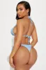 Summer Cool Textured Triangle 2 Piece Bikini - Dusty Blue sold by Fashion Nova