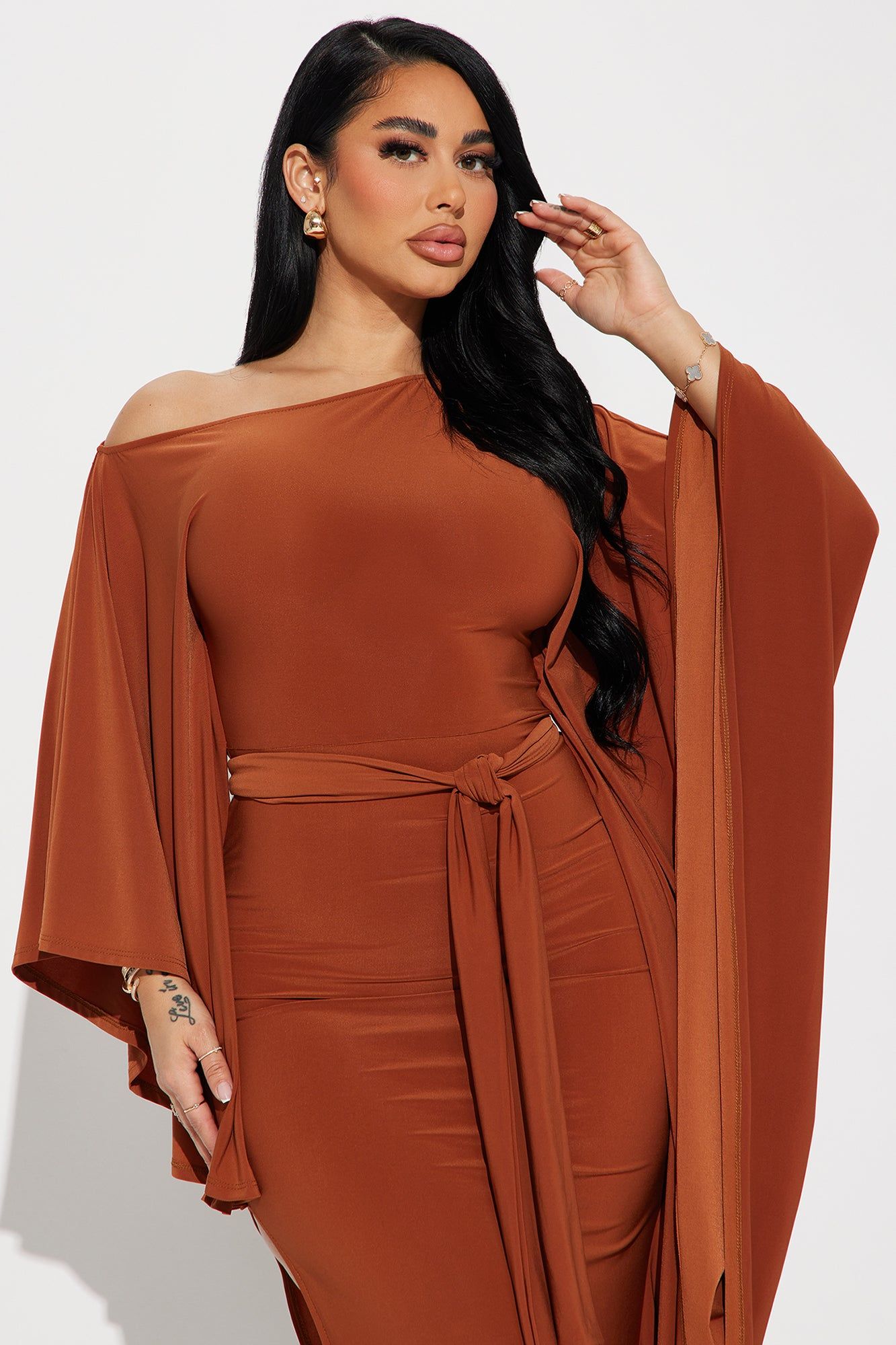 Ivy Draped Maxi Dress - Copper sold by Fashion Nova product image thumbnail 2