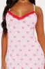 Sleeping Cute Ribbed Bow PJ Sleep Dress - Pink sold by Fashion Nova