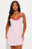 Sleeping Cute Ribbed Bow PJ Sleep Dress - Pink sold by Fashion Nova