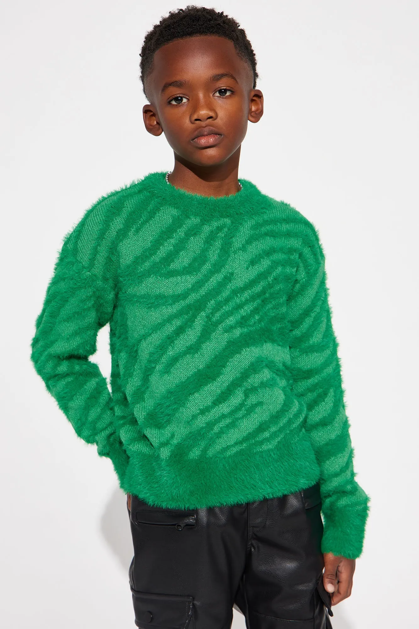 Mini Textured Crewneck Sweater - Green sold by Fashion Nova product image thumbnail 2