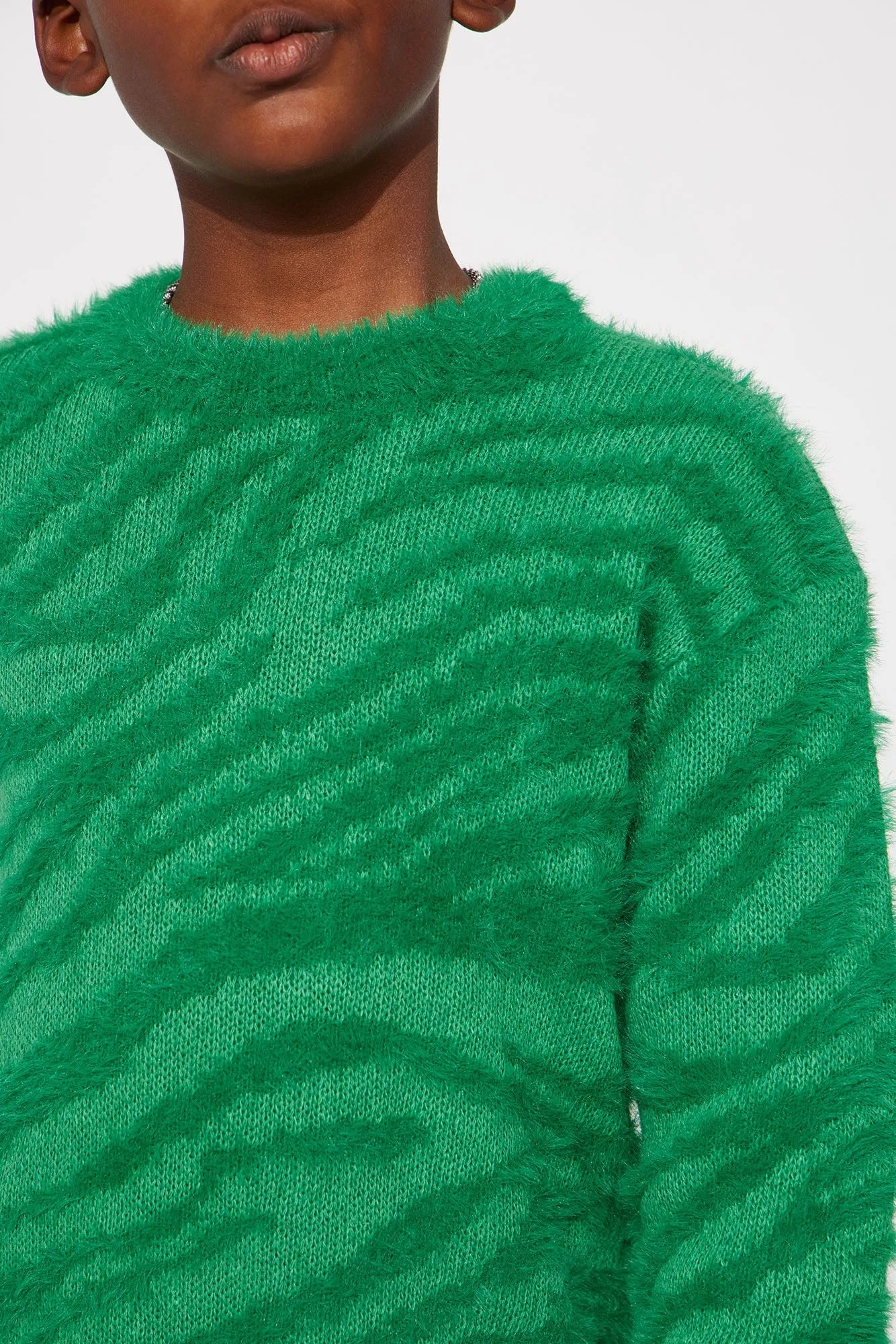 Mini Textured Crewneck Sweater - Green sold by Fashion Nova product image thumbnail 3