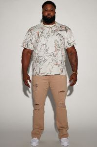All Marble Short Sleeve Tee - White/combo sold by Fashion Nova