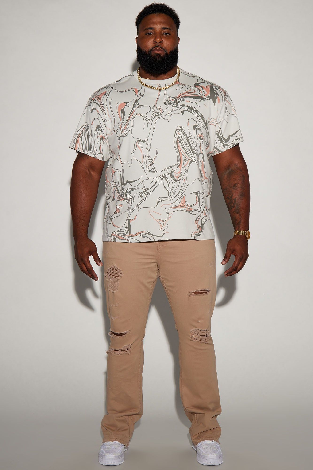 All Marble Short Sleeve Tee - White/combo sold by Fashion Nova product image thumbnail 2