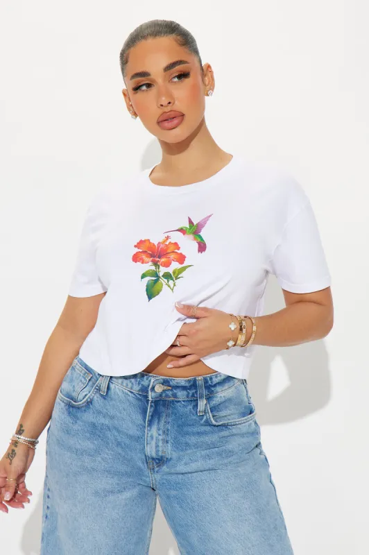 Hummingbird Serenade Tee - White sold by Fashion Nova