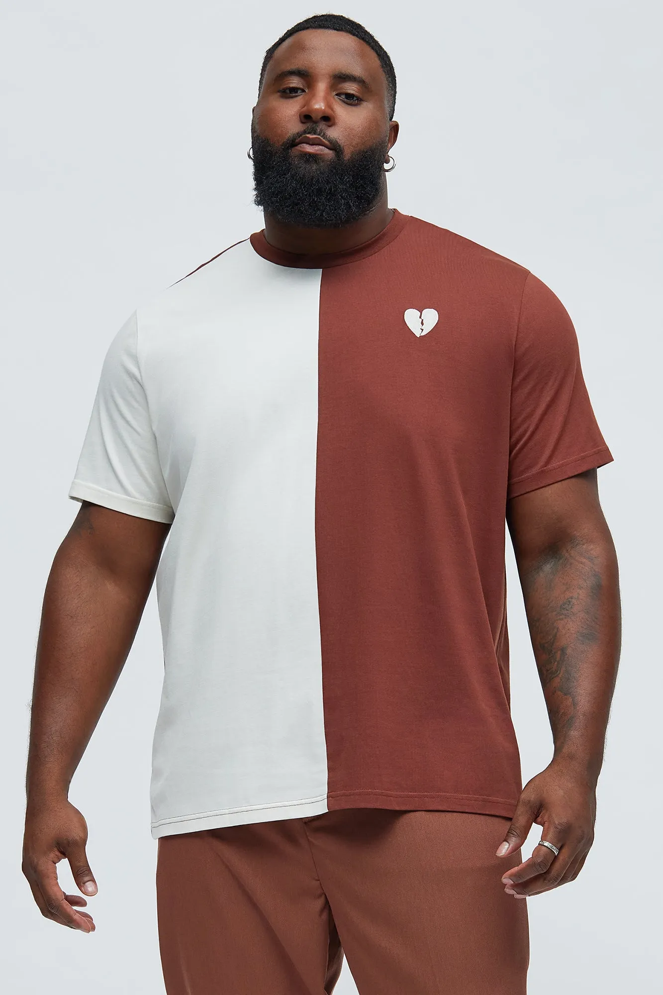 Heart Break Short Sleeve Tee - Rust/combo sold by Fashion Nova product image thumbnail 5