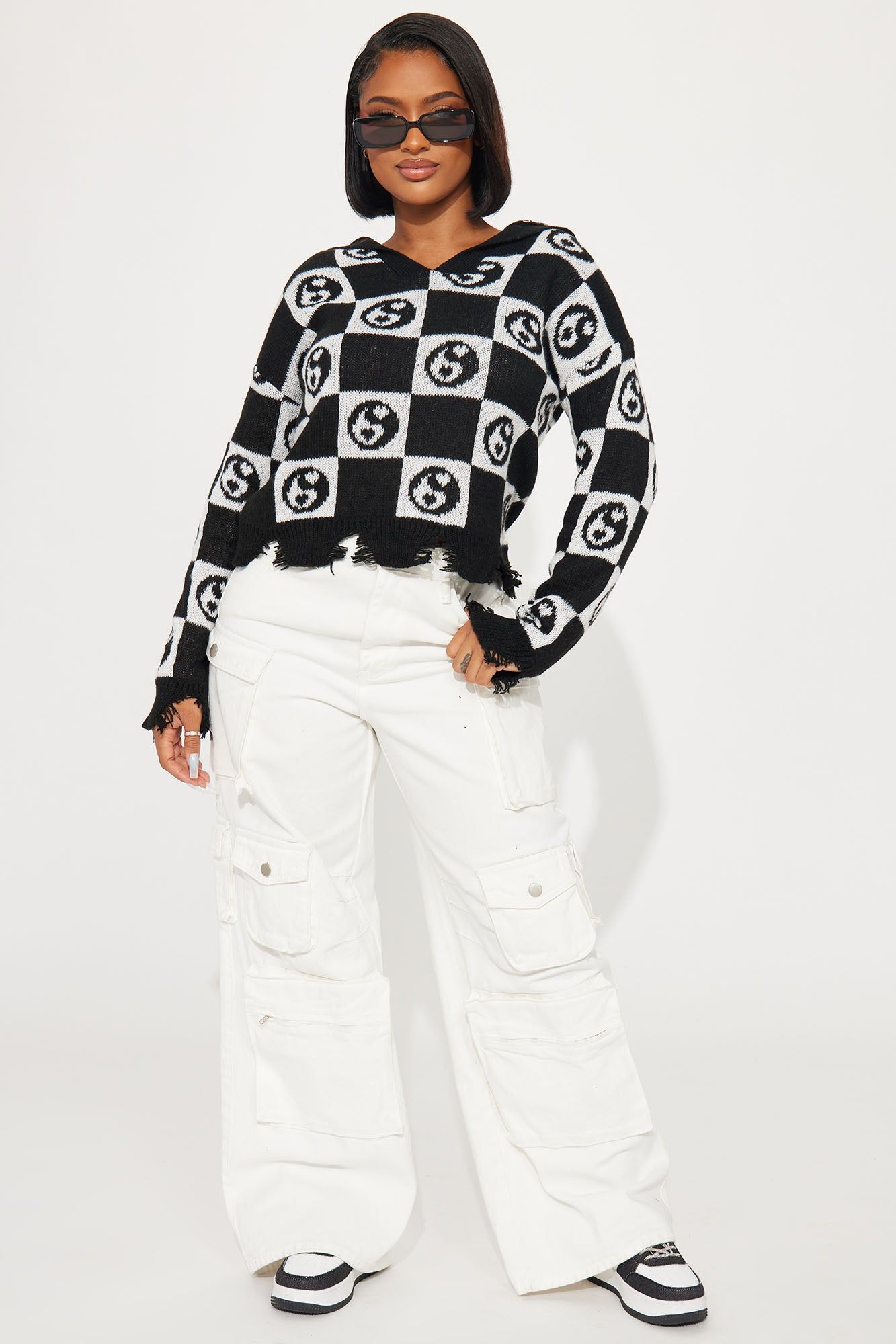 Always Ying Yang Hooded Sweater - Black/combo sold by Fashion Nova product image thumbnail 2