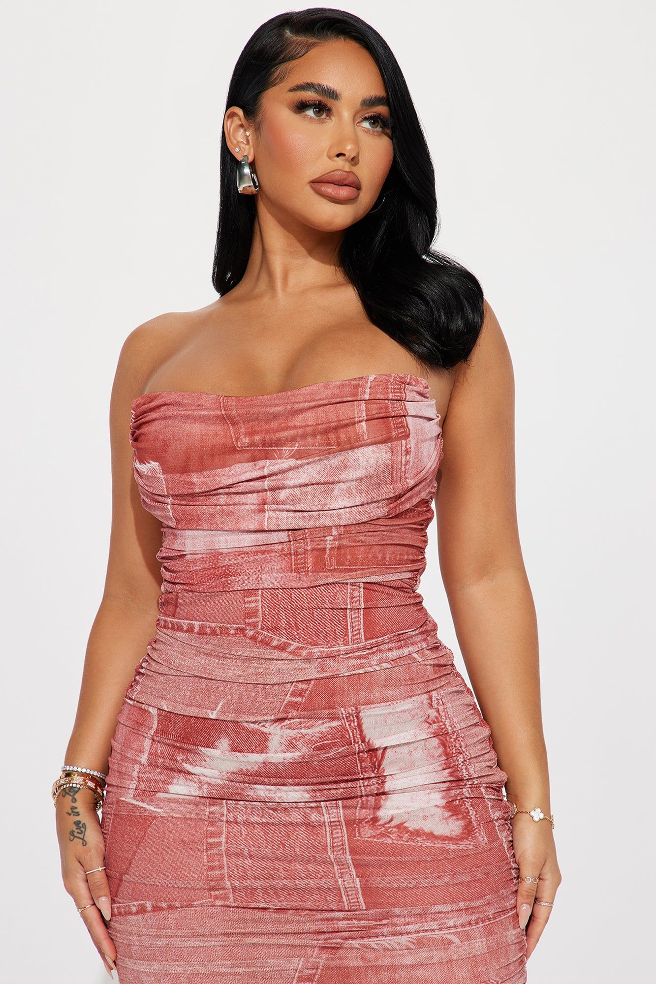 Alexis Mesh Maxi Dress - Rust/combo sold by Fashion Nova product image thumbnail 2