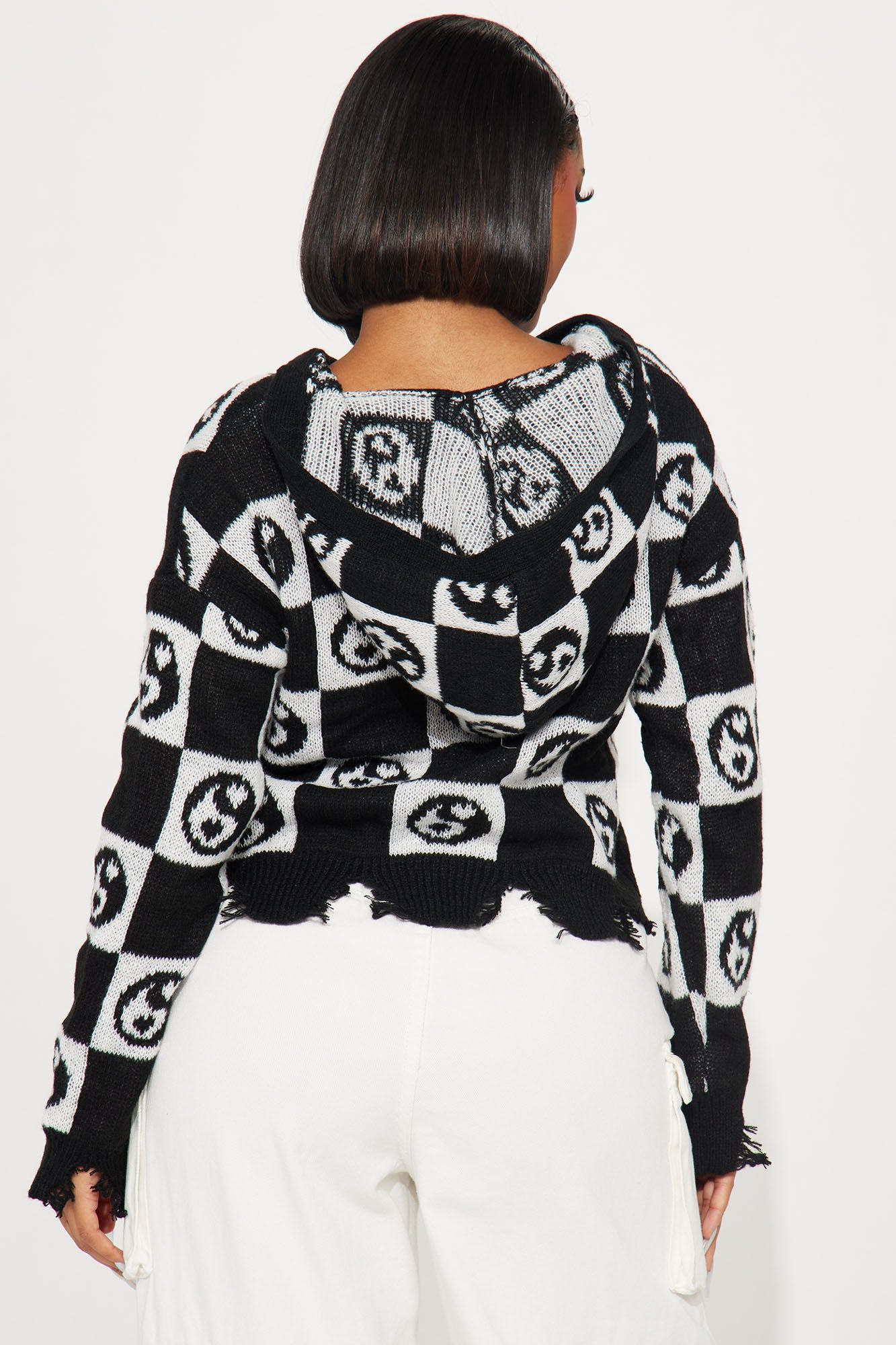 Always Ying Yang Hooded Sweater - Black/combo sold by Fashion Nova product image thumbnail 3