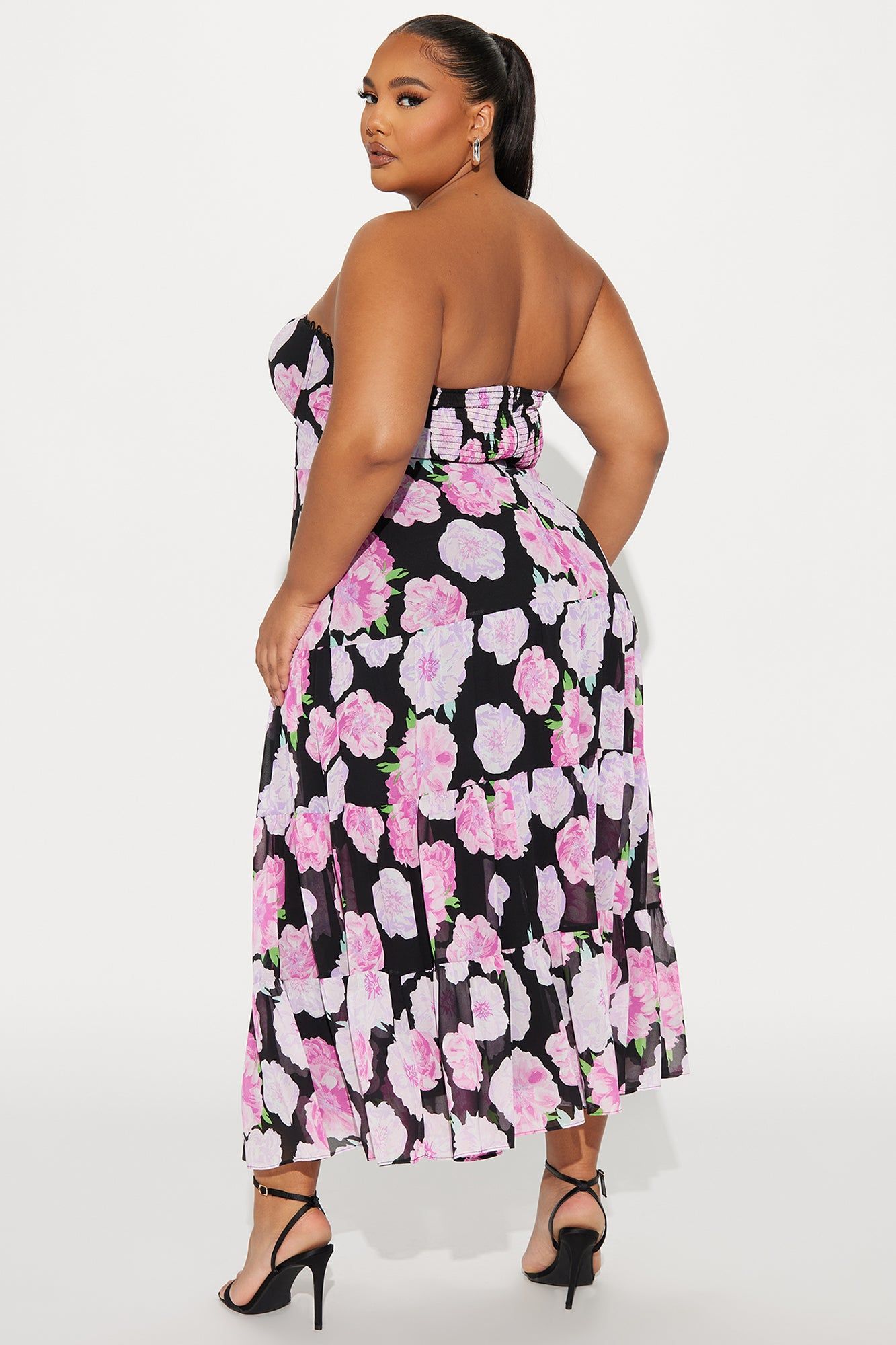 Like A Rose Chiffon Maxi Dress - Pink/combo sold by Fashion Nova product image thumbnail 4