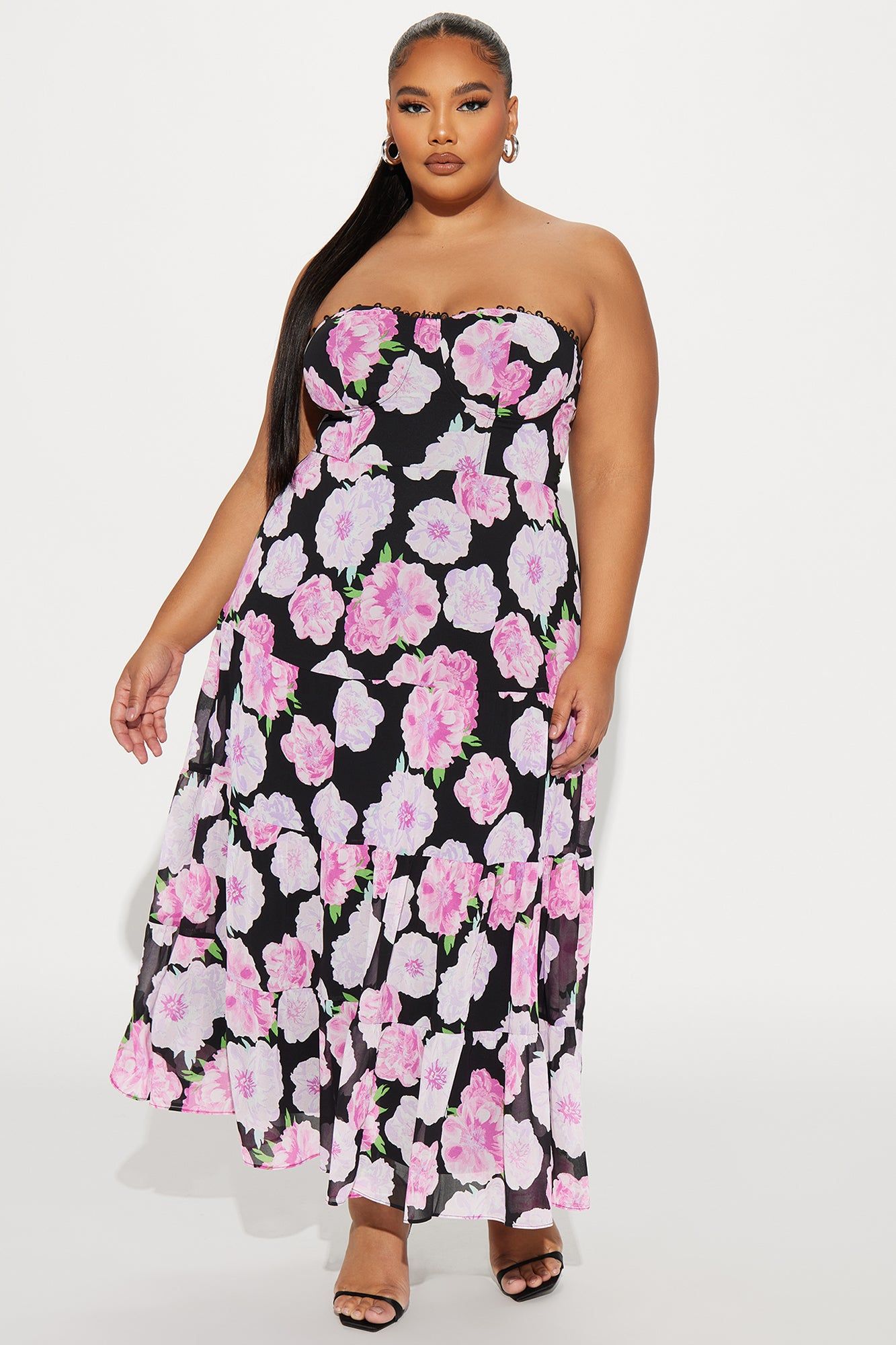 Like A Rose Chiffon Maxi Dress - Pink/combo sold by Fashion Nova product image thumbnail 5