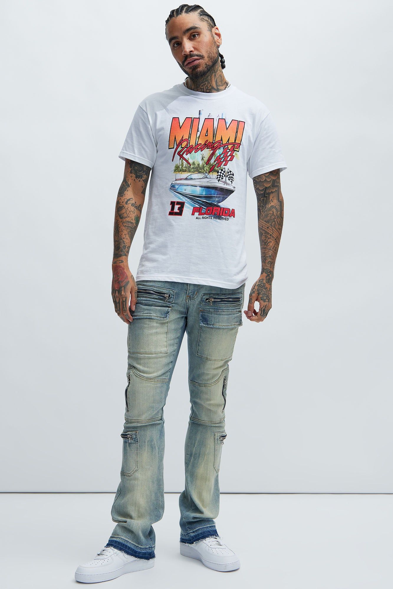 Miami Racing Short Sleeve Tee - White sold by Fashion Nova product image thumbnail 2