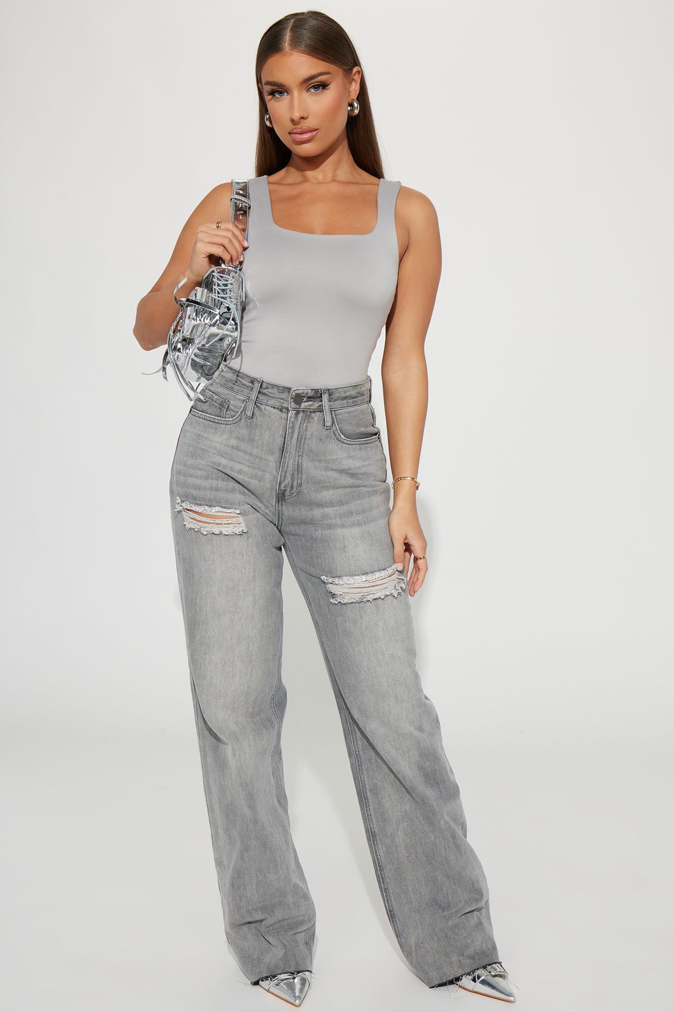 Thalia Tank Top - Light Grey sold by Fashion Nova product image thumbnail 2