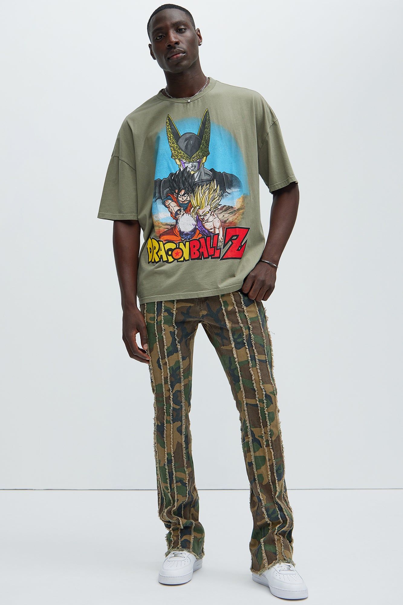 Going Down Fray Stacked Skinny Flare Pants - Camouflage sold by Fashion Nova product image thumbnail 2