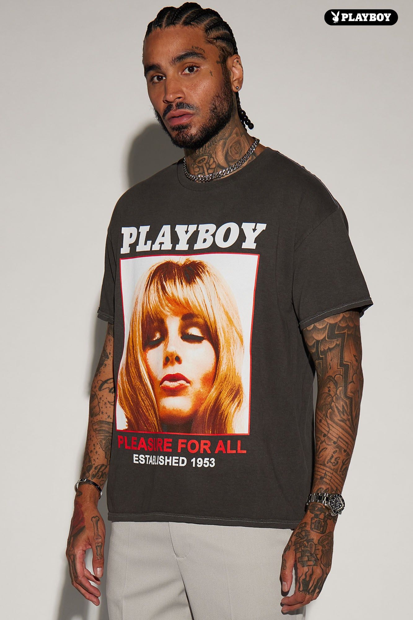 Playboy Pleasure For All Short Sleeve Tee - Black sold by Fashion Nova