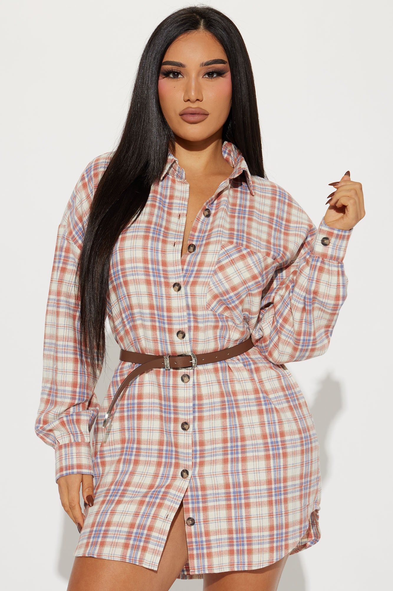 Kennedy Mini Shirt Dress - Taupe sold by Fashion Nova product image thumbnail 2