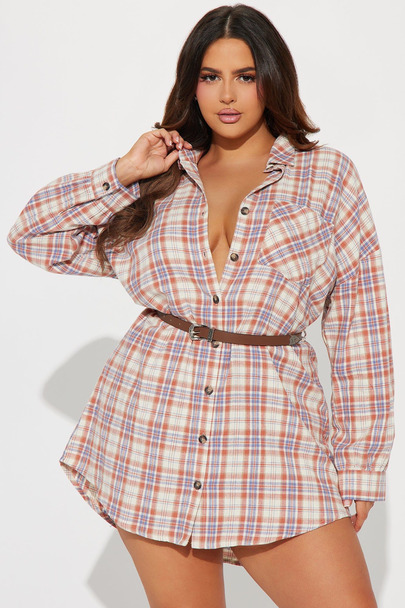 Kennedy Mini Shirt Dress - Taupe sold by Fashion Nova product image thumbnail 5
