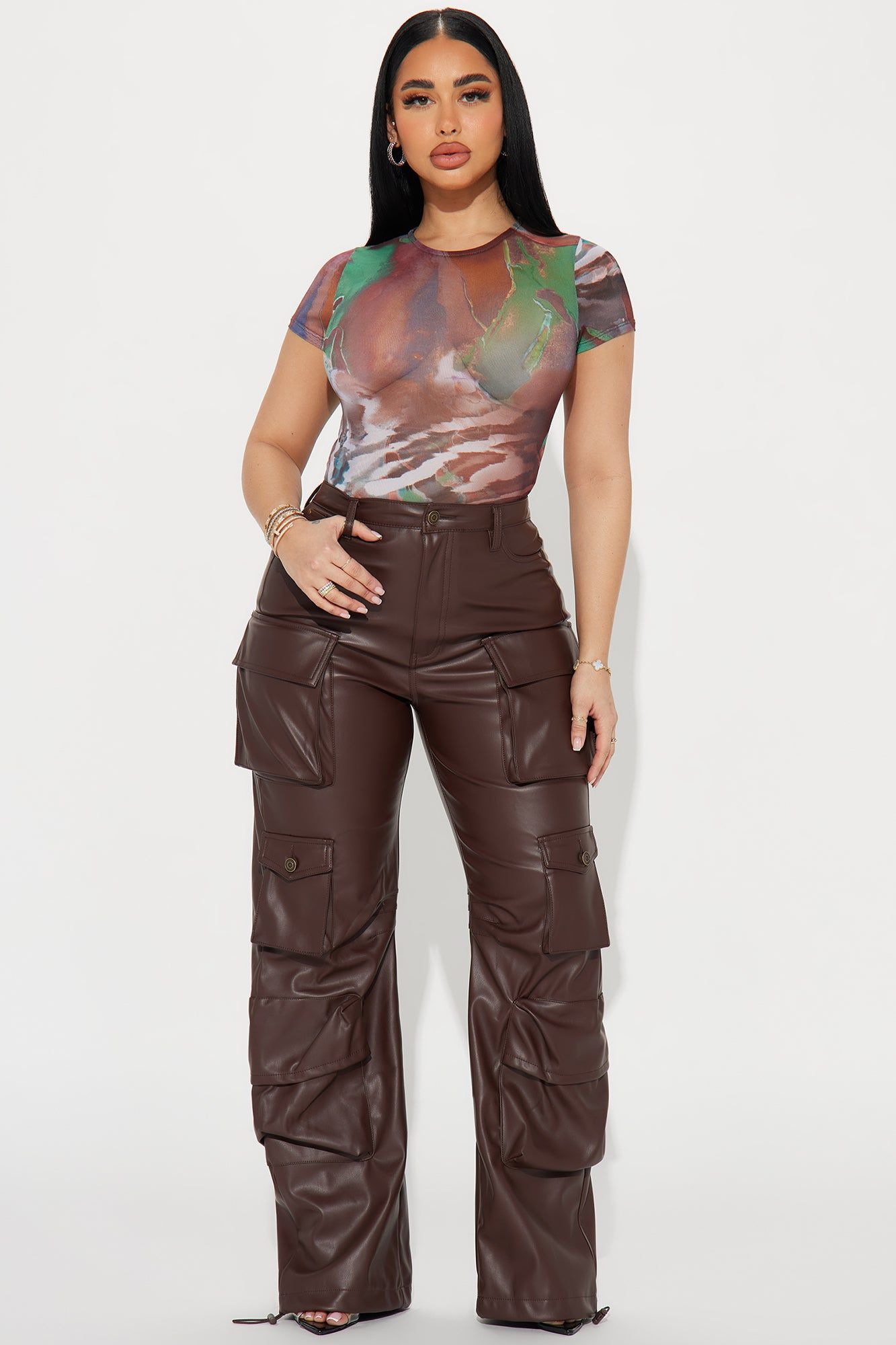 Make Me Crazy Mesh Bodysuit - Multi Color sold by Fashion Nova