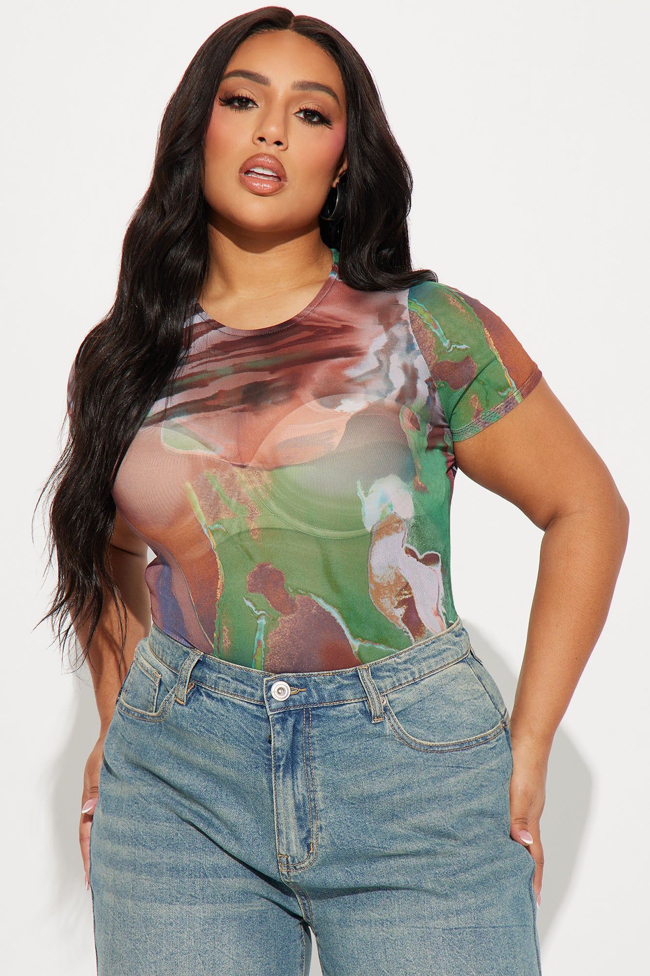 Make Me Crazy Mesh Bodysuit - Multi Color sold by Fashion Nova product image thumbnail 5