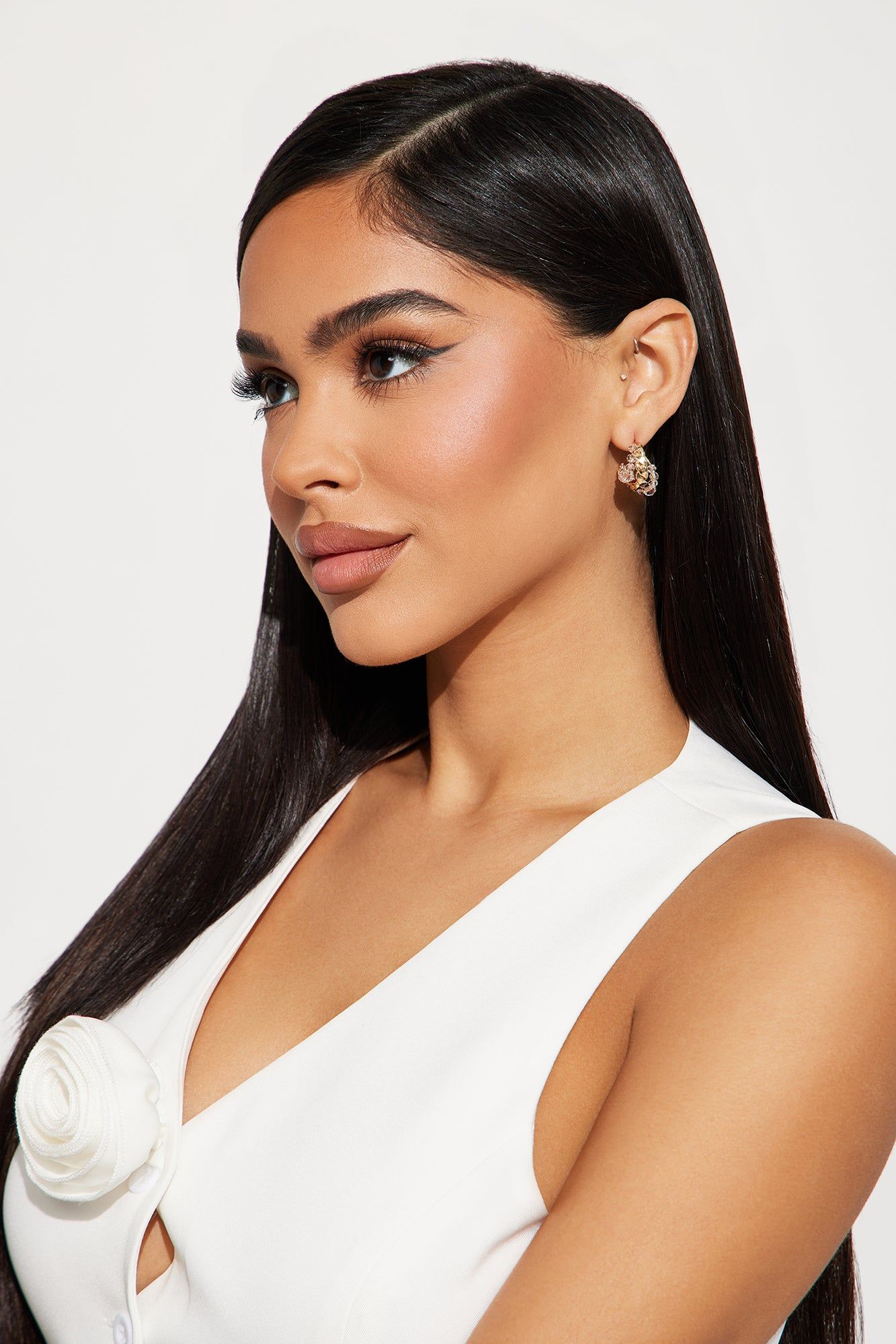 Driven By Beauty Hoop Earrings - Gold sold by Fashion Nova product image thumbnail 2