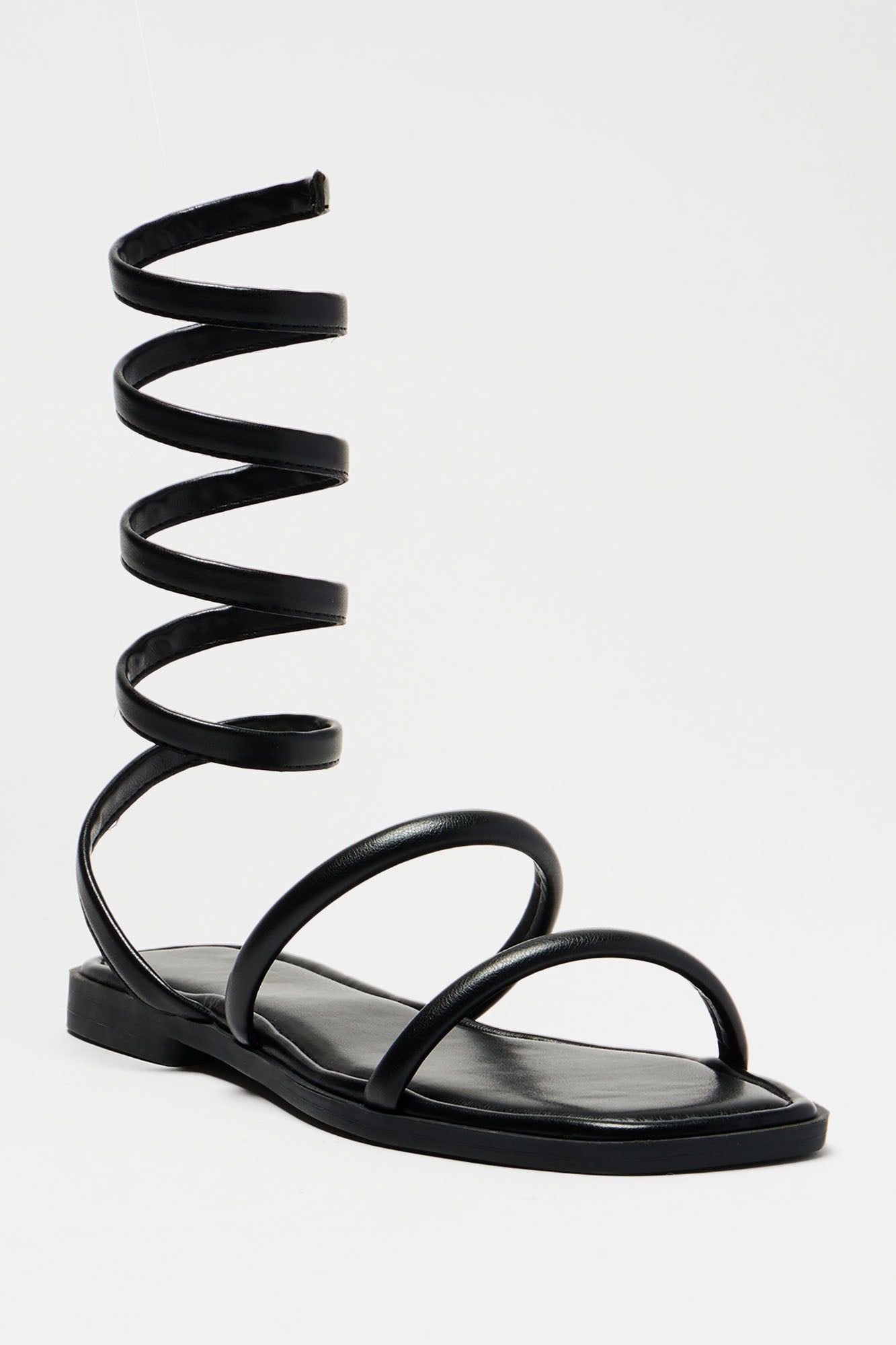 Callie Wrap Up Sandals - Black sold by Fashion Nova
