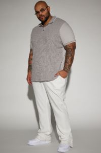 Birdie Short Sleeve Polo - Grey sold by Fashion Nova